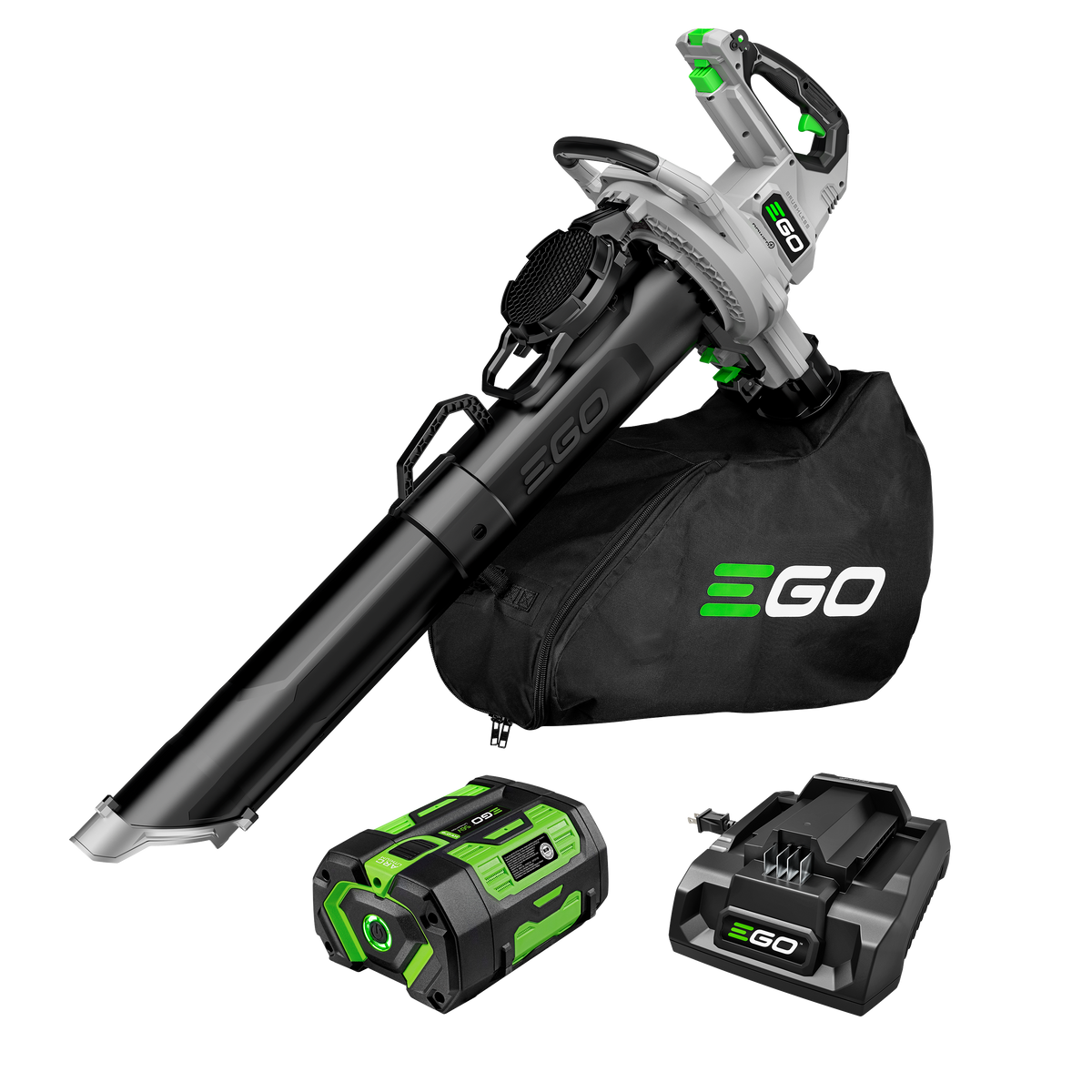 EGO POWER+ Leaf Vacuum and Mulcher with 500 CFM Blower, Includes 6.0Ah Battery and 320W Charger LV5005