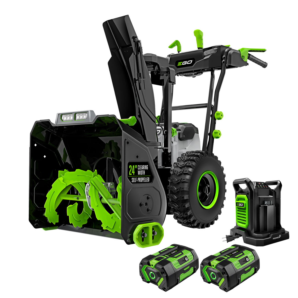 EGO POWER+ 24 in. Self-Propelled 2-Stage Snow Blower with Peak Power™ and 2 x 7.5 Batteries and Dual Port Charger SNT2405