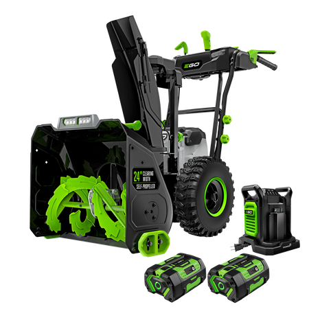 EGO POWER+ 24 in. Self-Propelled 2-Stage Snow Blower with Peak Power™ and 2 x 7.5 Batteries and Dual Port Charger SNT2405
