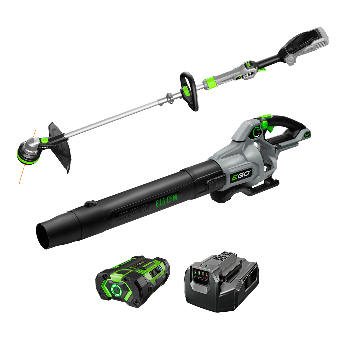 EGO Power+ 15" POWERLOAD™ String Trimmer & 615 CFM Blower Combo Kit with 2.5Ah Battery ST6151LB